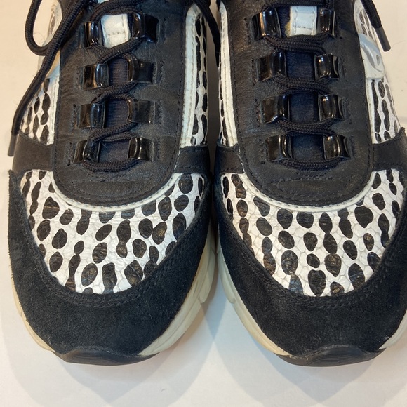 Geox Respira size 7 black and white snakeskin print leather suede neoprene inner - Picture 8 of 11